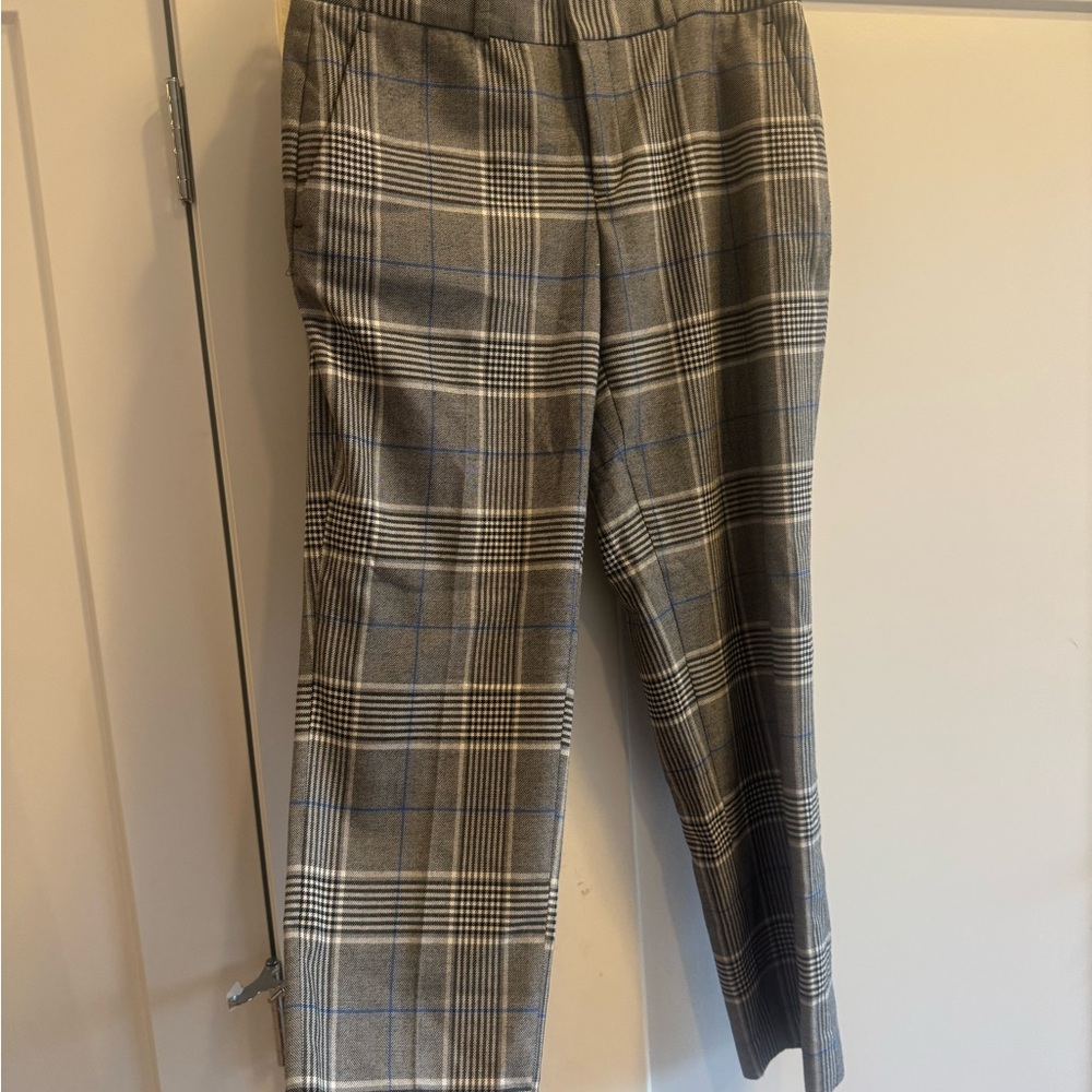 Banana Republic Gray Plaid Straight Leg Pants